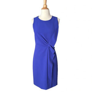 HALSTON HERITAGE Dress Ruched Ruffle Front Career Chic Office Siren Dress Size 2